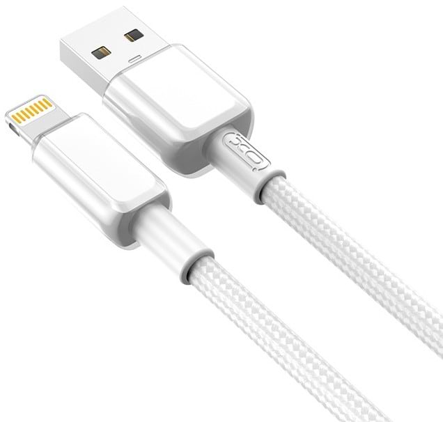 Кабель XO NB249 5A PVC Shiny Colorful USB-A to Lightning Data Cable 1m, white (XO-NB249A-White)