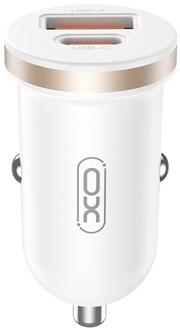 Автомобільний зарядний пристрій XO CC56 Plastic mini A+C single port 30W white (XO-CC56-white)