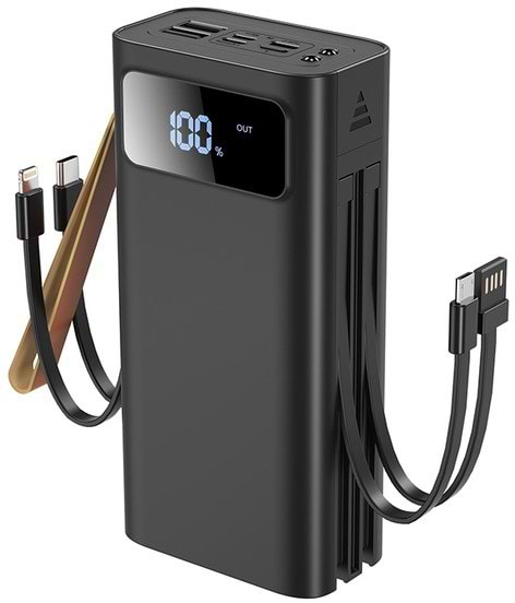 Батарея мобільна XO 30000mAh + кабель 3в1 (XO-PR142-BK)