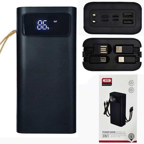 Фото - Батарея мобільна XO 30000mAh + кабель 3в1 (XO-PR142-BK)