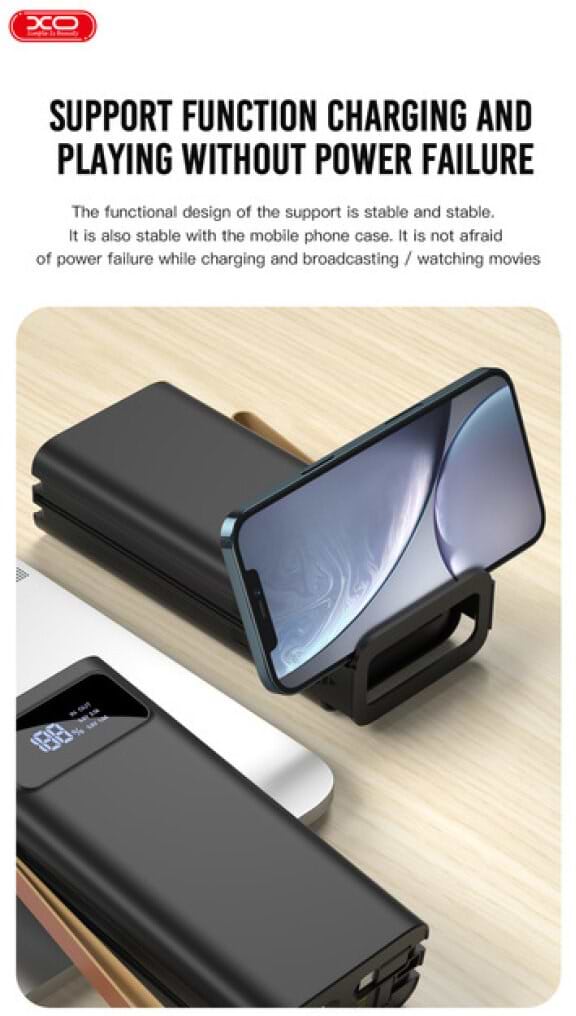 Фото - Батарея мобільна XO 30000mAh + кабель 3в1 (XO-PR142-BK)
