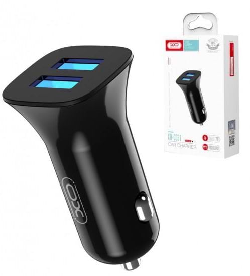 Фото - Автомобільний зарядний пристрій XO CC31 2.4A/2 USB  Black (XO-СC31-BK)