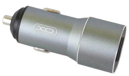 Фото - Автомобільний зарядний пристрій XO TZ09 2.4A/2 USB + кабель Type-C Grey (XO-TZ09T-GR)
