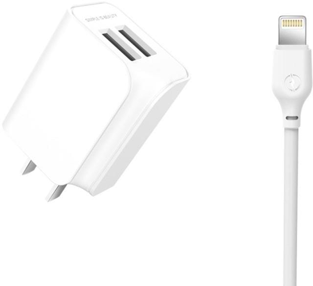 Сетевое зарядное устройство XO L35D 2USB / 2.1А + Lightning White (XO-L35-LGHT)