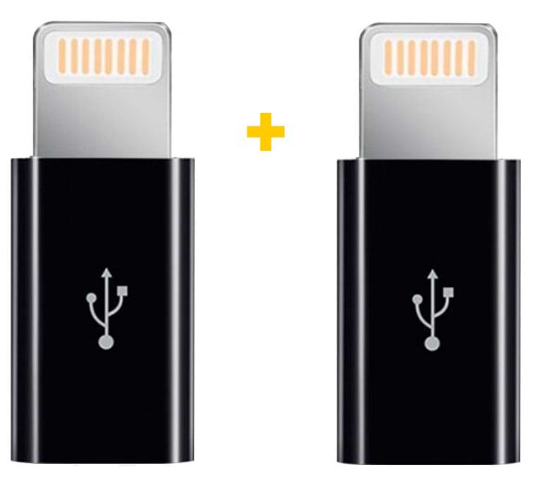Перехідник XOKO AC-030 MicroUSB - Lightning Black 2 шт. (XK-AC030-BK2) - Фото 1