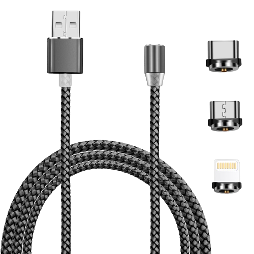 Фото - Кабель XOKO SC-350 Magneto Grey 3 в 1 - Lightning Micro USB Type-C 1.20m (SC-350MGNT-GR)