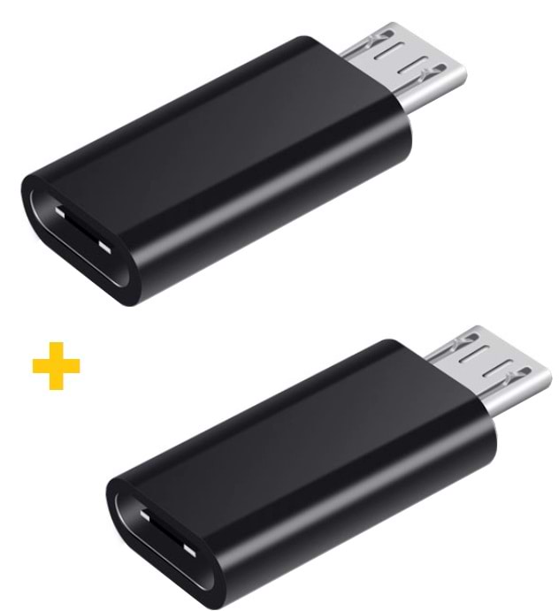 Переходник XOKO AC-020 USB Type-C - Micro USB Black 2 шт. (XK-AC020-BK2) - Фото 1