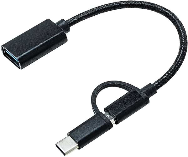 Фото - Переходник XOKO AC-150 2 в 1 USB 3.0 - MicroUSB & USB Type-C с кабелем Black (AC-150-BK)