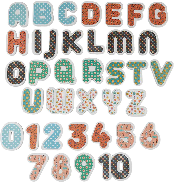 Фото - Настільна гра (до 2 років) XOKO EVA Englisg + цифри (37 од + мішечок для сушки + мішок зберігання) (XK-EVA-08)