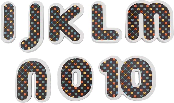 Фото - Настільна гра (до 2 років) XOKO EVA Englisg + цифри (37 од + мішечок для сушки + мішок зберігання) (XK-EVA-08)