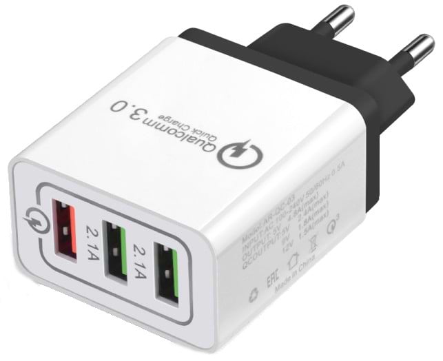 Мережевий зарядний пристрій XOKO QC-300 3 USB Qualcom 3.0 4.8A Black (QC-300-BK) - Фото 1