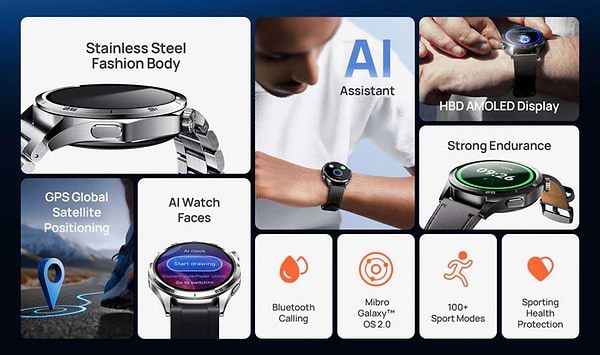 Фото - Смарт-часы Mibro GT Silver (XPAW026S)