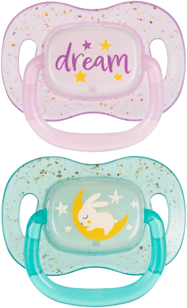 Симетрична пустушка Canpol babies 18+ міс NightGlow 2 шт. - рожева (34/944_pin)