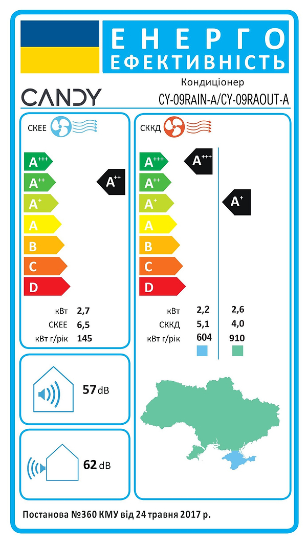 Фото - Кондиціонер спліт Candy CY-09RAIN-A/CY-09RAOUT-A