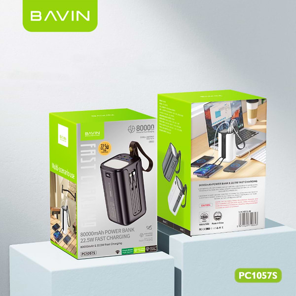 Фото - Батарея мобільна Bavin PC1057S 80000 mAh 22.5W Black (Y-PC1057S-BK)