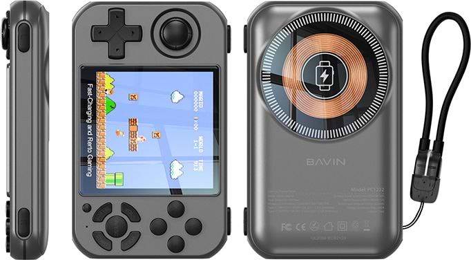 Батарея мобильная Bavin PC1232 10000 mAh RGB MAGNETIC MAGSAFE 1000 GAMES 20W Gray (Y-PC1232-GY)