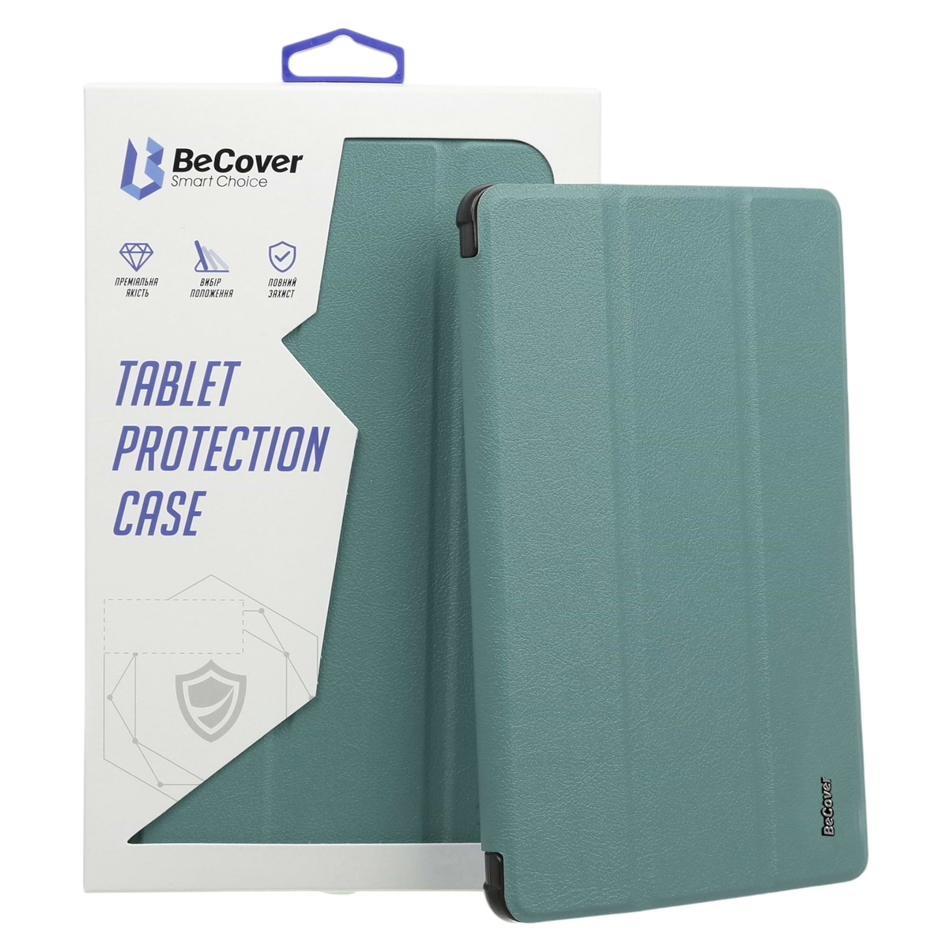 Чохол для планшету BeCover Tri Fold Soft TPU з кріпленням Apple Pencil for Apple iPad 10.2 2019/2020/2021 Dark Green (706743)