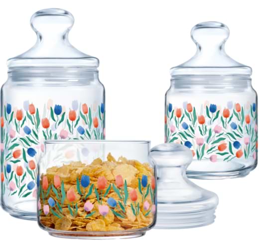 Фото - Набор емкостей для сыпучих Luminarc CLUB ROSSARY 3х0.5, 0.75, 1 л (X1076)