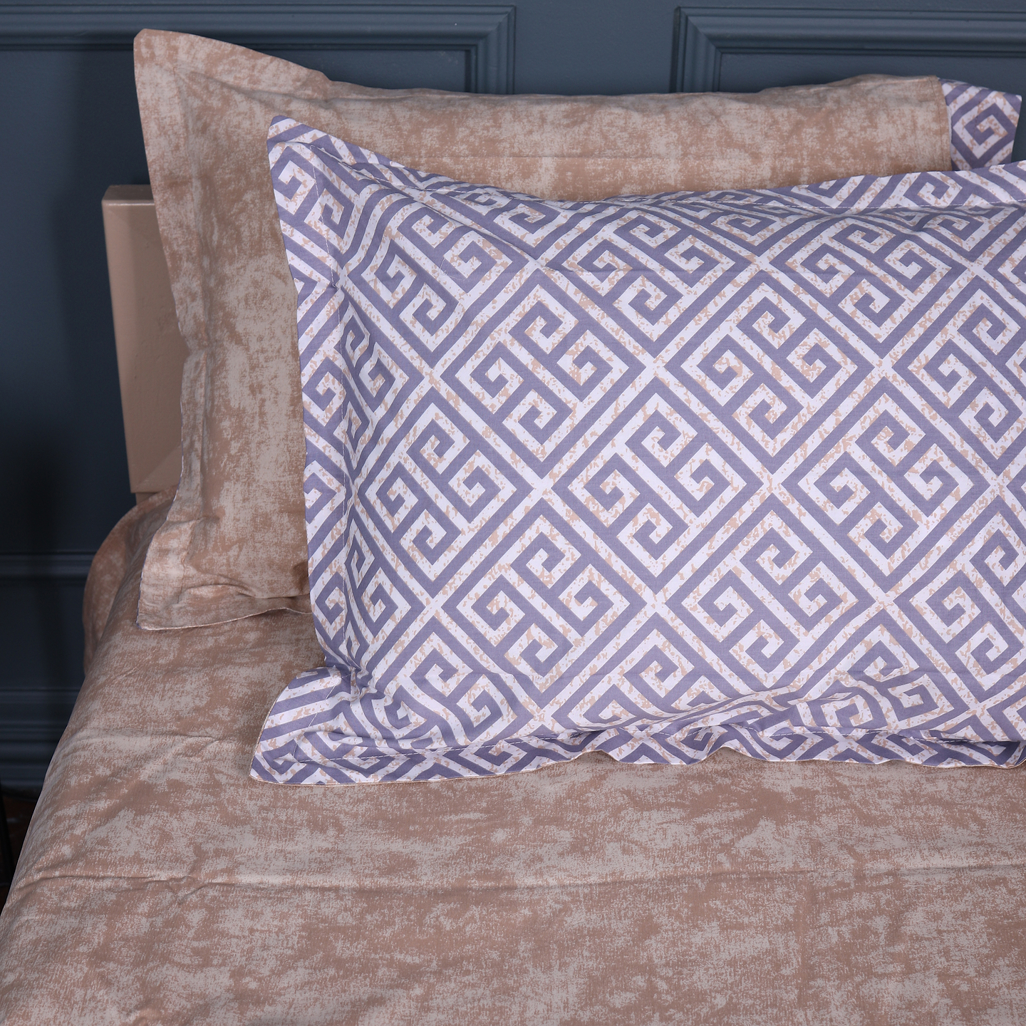 Простирадло двоспальне MirSon Поплін 00-4 Geometry Beige 180х190 см (2200009703157)