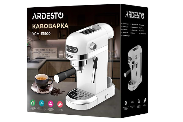 Фото - Уценка - Кофеварка рожковая Ardesto YCM-E1500 White