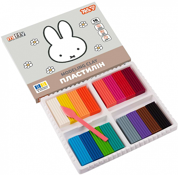 Фото - Пластилин классический YES 16 цв. 320г Miffy (540720)
