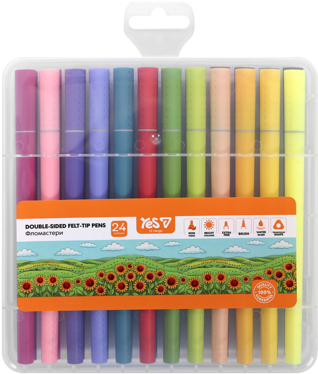 Фломастеры YES Orange Line 24 цвета (650577)