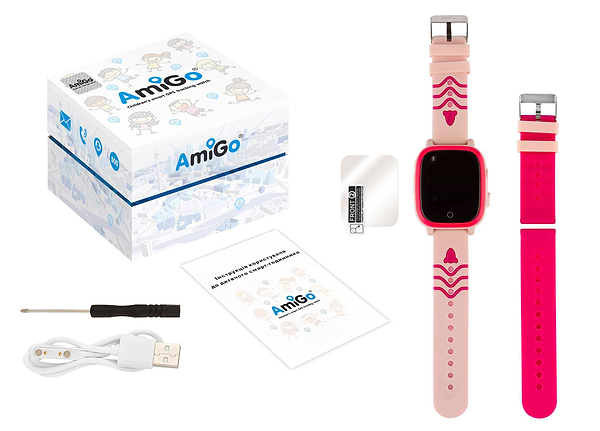Фото - Детские часы AmiGo GO005 4G WIFI Thermometer Pink