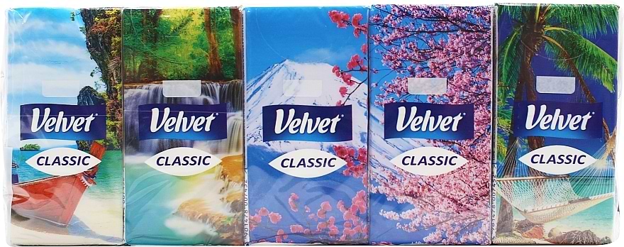 Серветки гігієнічні сухі Velvet Classic 10x10 шт. 3 шари (VFTC103) - Фото 1