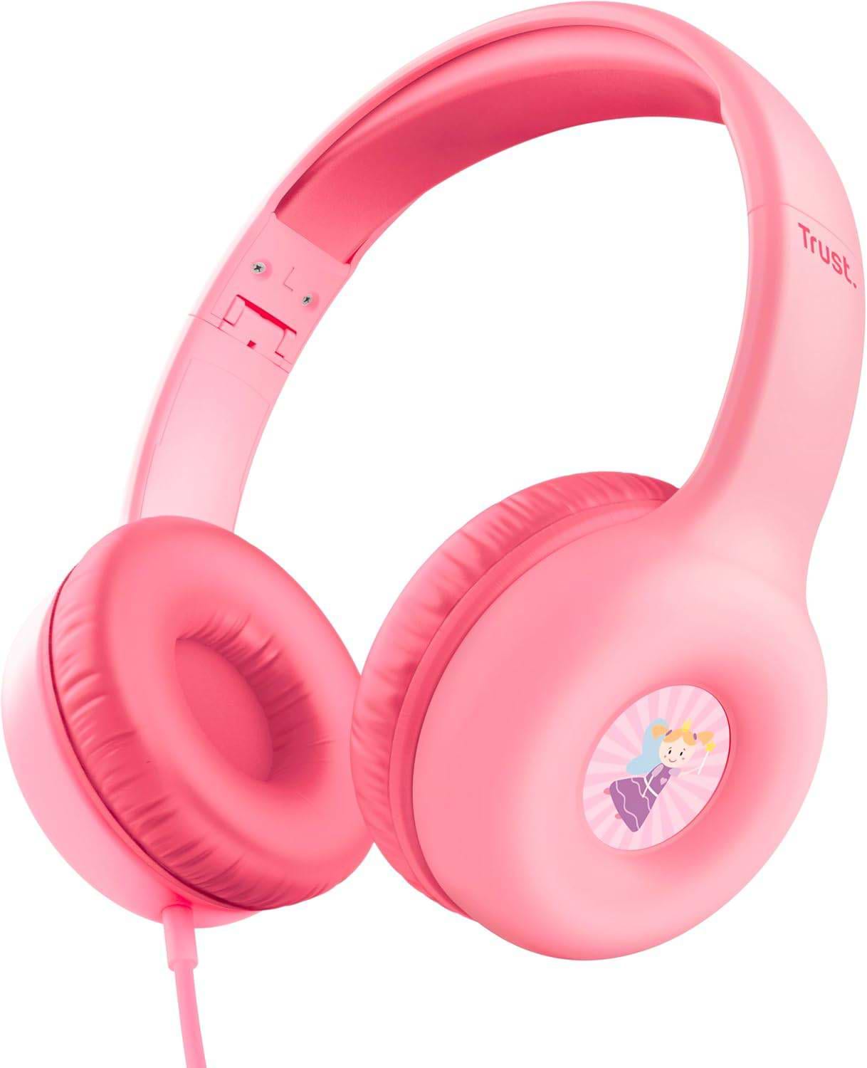 Наушники накладные проводные Trust Nouna Headphones mini-jack, Mic Pink (25277) - Фото 1