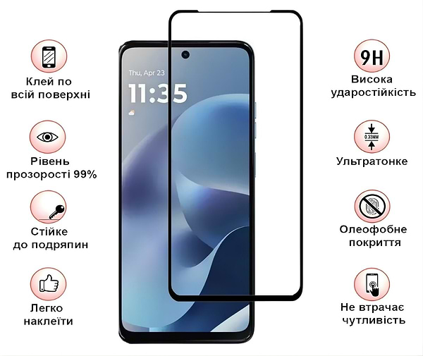 Фото - Захисне скло для смартфону BeCover for Motorola Moto G17 / G17 Power Black (715137)