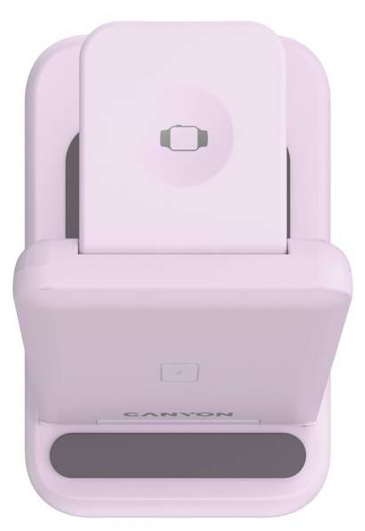 Фото - Беспроводное зарядное устройство Canyon WS-304 3 в 1 QI Iced Pink (CNS-WCS304IP)