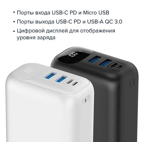 Фото - Батарея мобільна Canyon PPB-301 30000 mAh PD QC White (CNE-CPB301W)