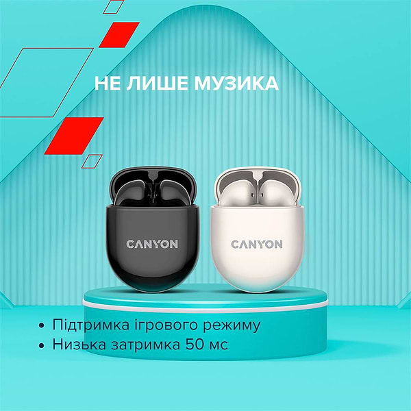 Фото - Наушники вкладыши беспроводные TWS Canyon TWS-6 (CNS-TWS6B) Black