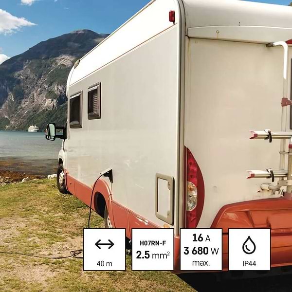 Фото - Удлинитель 220В EMOS на катушке EMOS P19224, 4 розетки, 40, резина/неопрен