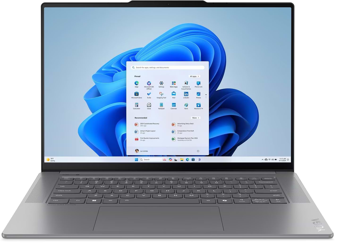 Ноутбук Lenovo Yoga Slim 7 15ILL9 (83HM0078RA) Luna Grey - Фото 1
