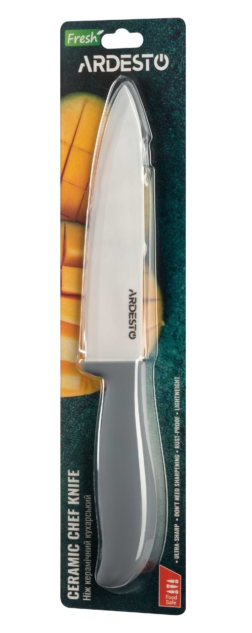 Фото - Нож кухонный Ardesto Fresh 27.5 см Gray (AR2127CG)