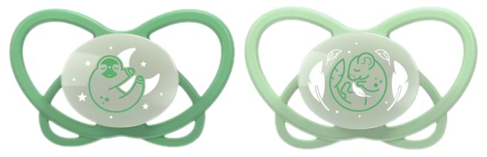 Ортодонтична пустушка NIP Мій метелик НІЧ Зелений 2 шт. (38658-51)