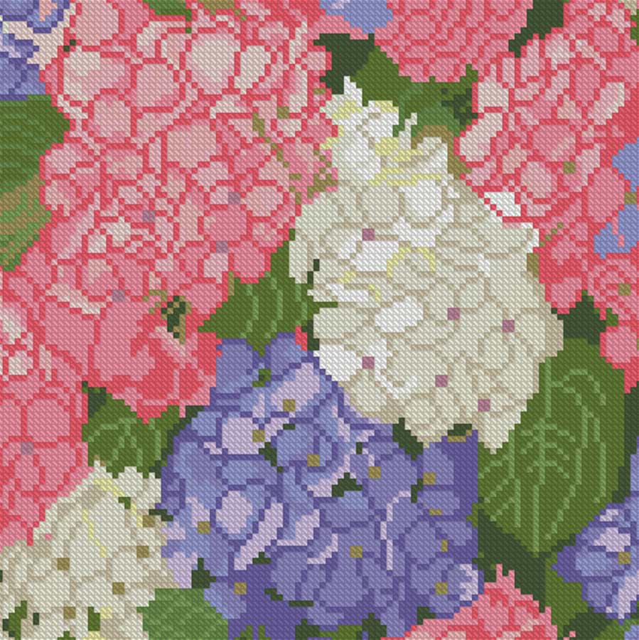 Алмазний живопис Strateg Яскраві гортензії 30х30 (YZ3030-01)