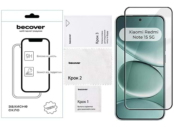 Фото - Захисне скло для смартфону BeCover for Xiaomi Redmi Note 15 5G Black (714790)