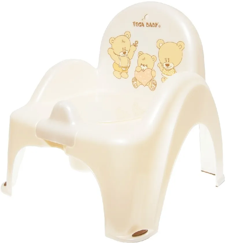 Горшок детский Tega Baby стульчик Мишки с музыкой Белая Жемчужина (PO-043-118) - Фото 1