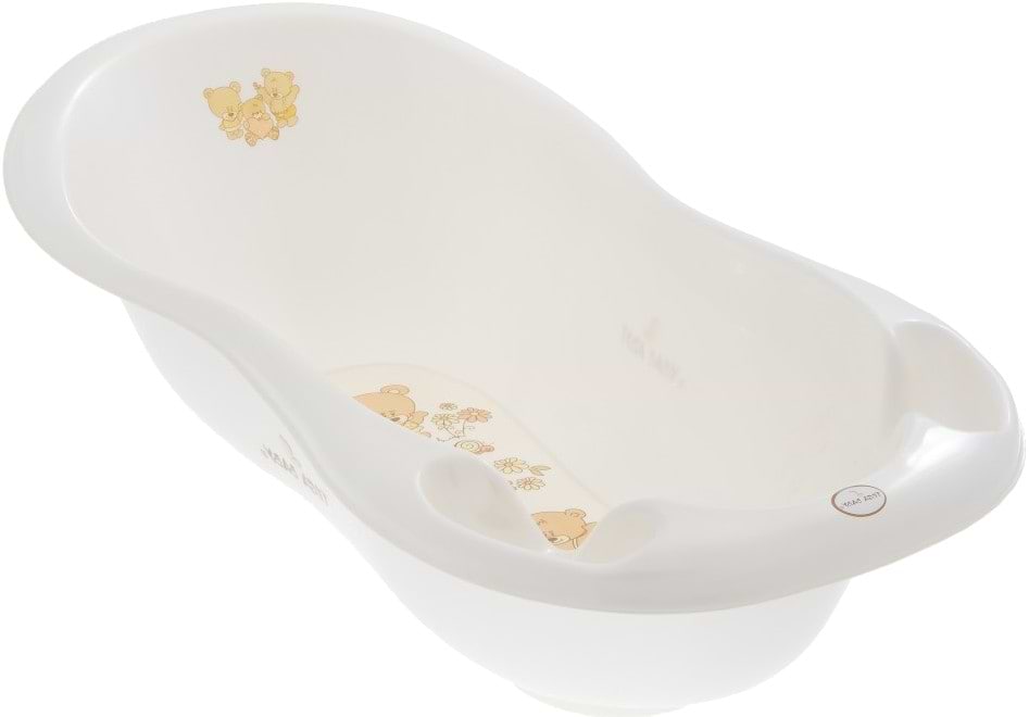 Дитяча ванночка Tega Baby LUX Ведмедики зі зливом 102 см, Біла перлина (MS-005ODPŁYW-118) - Фото 1