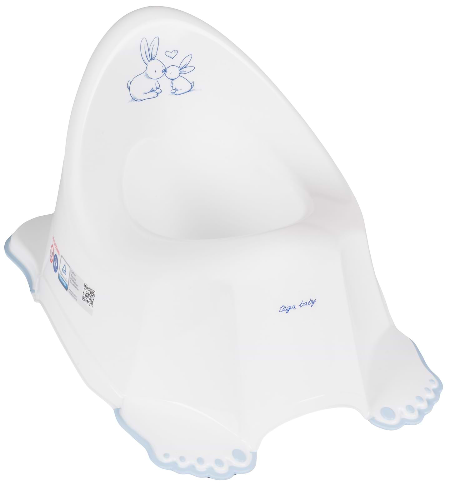 Горшок детский Tega Baby Зайчики с антискользящей резиной Белый (KR-001-103) - Фото 1
