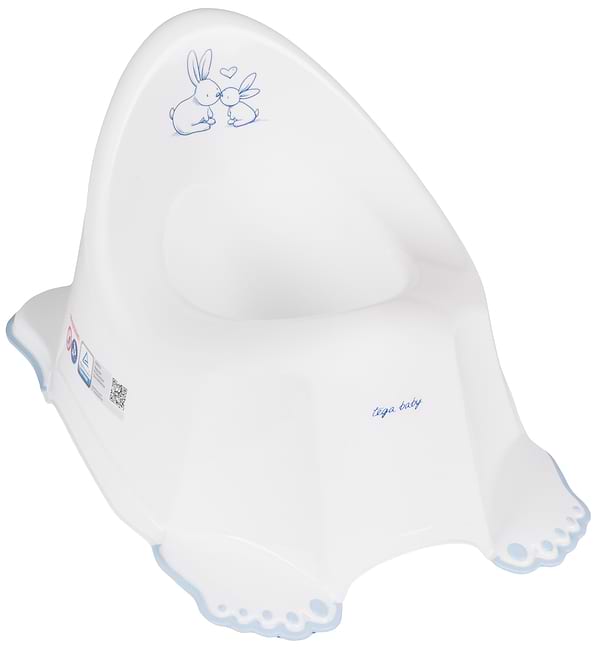 Фото - Горщик дитячий Tega Baby Зайчики з антиковзаючою гумою Білий (KR-001-103)