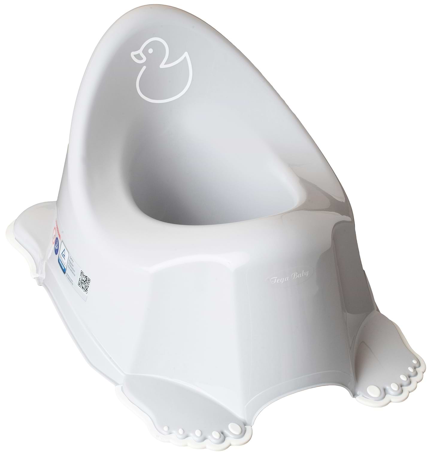 Горщик дитячий Tega Baby Каченя з антиковзаючою гумою Світло-сірий (DK-001-122) - Фото 1