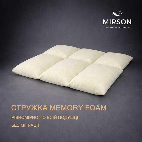 Фото - Подушка стандартна MirSon 1477 Valentino Hand Made memory effekt М'яка 70х70 см (2200001540071)