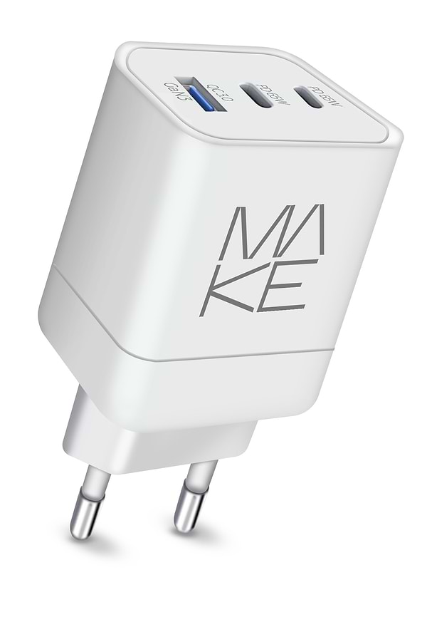 Фото - Уцінка - Мережевий зарядний пристрій MAKE 65W 2xPD+QC White (MCW-33PWH) Фото - Уцінка - Мережевий зарядний пристрій MAKE 65W 2xPD+QC White (MCW-33PWH)