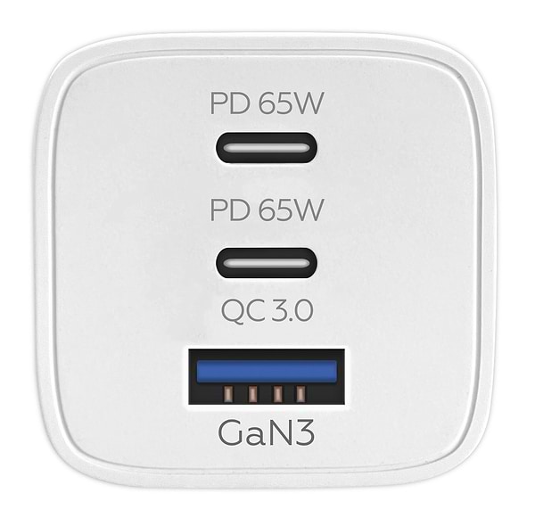 Фото - Уцінка - Мережевий зарядний пристрій MAKE 65W 2xPD+QC White (MCW-33PWH)