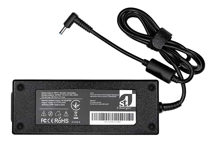 Зарядное устройство для ноутбука 1stCharger HP 120W 19.5V 6.15A 4.5x3.0 силовой кабель (AC1STHP120WB)