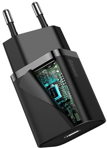 Фото - Мережевий зарядний пристрій Baseus 20W Super Si USB-C (TZCCSUP-B01) Black