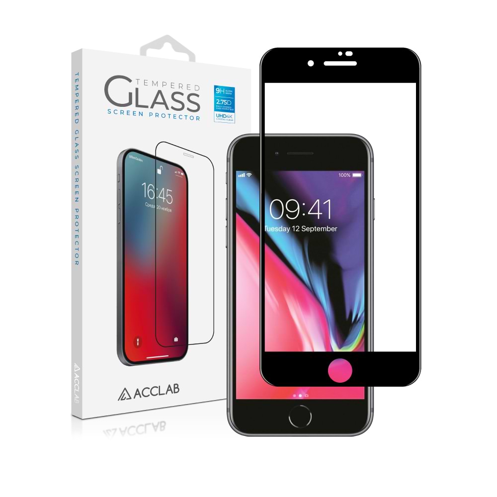 Захисне скло для смартфону ACCLAB Full Glue for Apple iPhone 7/8 Plus Black (1283126508165) - Фото 1